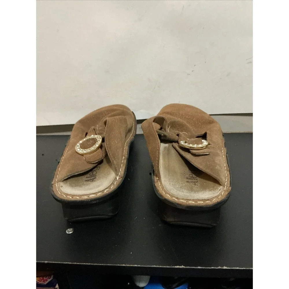 Alegria Seville Brown Suede Sparkle Clogs 41 (us 10)